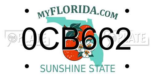 0CB662 Florida License Plate
