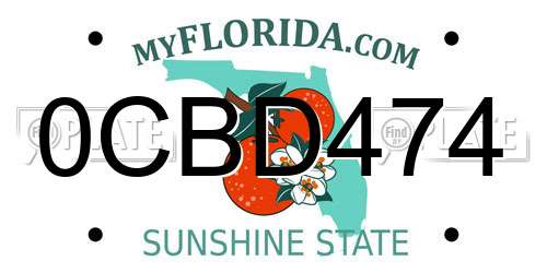 0CBD474 Florida License Plate