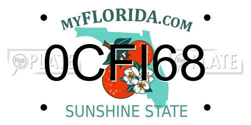 0CFI68 Florida License Plate