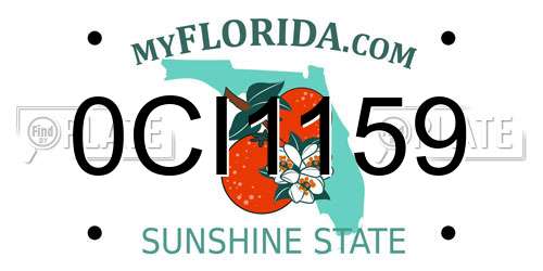 0CI1159 Florida License Plate