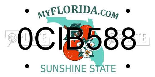 0CIB588 Florida License Plate