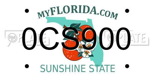 0CS900 Florida License Plate