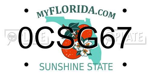 0CSG67 Florida License Plate
