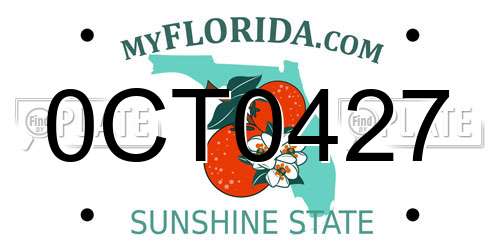 0CT0427 Florida License Plate
