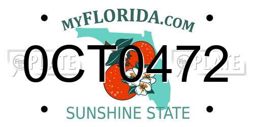 0CT0472 Florida License Plate
