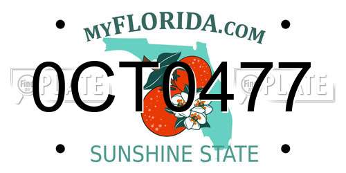 0CT0477 Florida License Plate