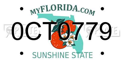 0CT0779 Florida License Plate