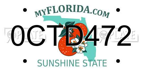 0CTD472 Florida License Plate