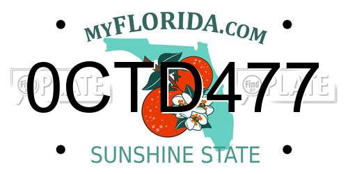 0CTD477 Florida License Plate