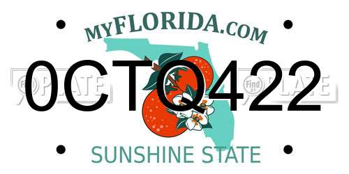 0CTQ422 Florida License Plate