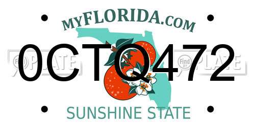 0CTQ472 Florida License Plate