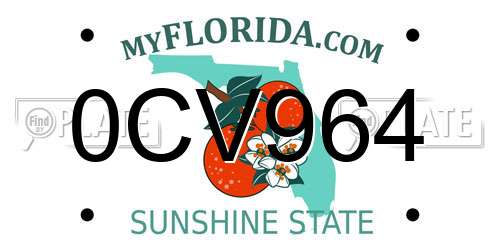 0CV964 Florida License Plate