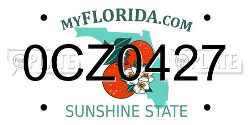 0CZ0427 Florida License Plate