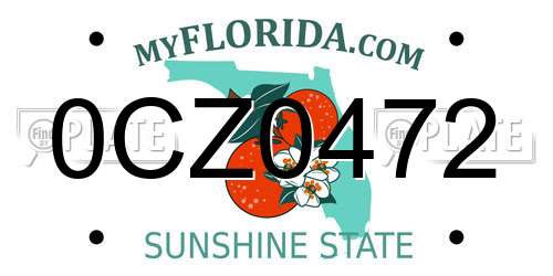 0CZ0472 Florida License Plate