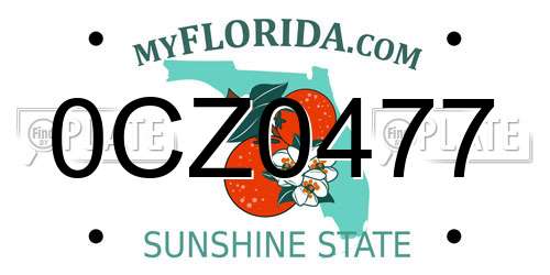 0CZ0477 Florida License Plate