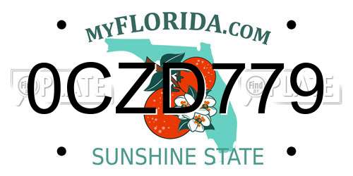 0CZD779 Florida License Plate