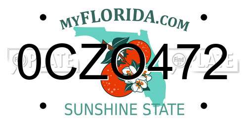 0CZO472 Florida License Plate