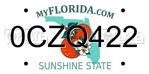 0CZQ422 Florida License Plate