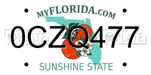 0CZQ477 Florida License Plate