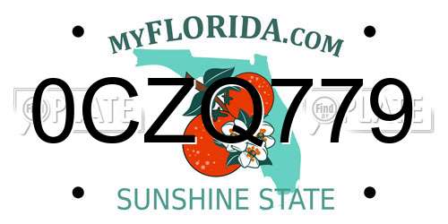 0CZQ779 Florida License Plate