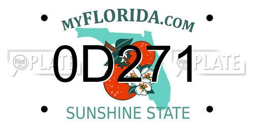 0D271 Florida License Plate