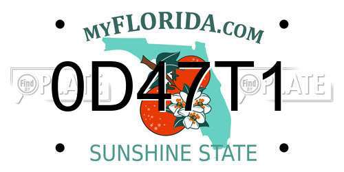 0D47T1 Florida License Plate