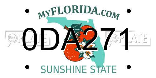 0DA271 Florida License Plate