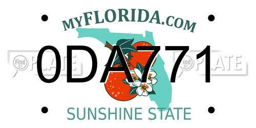 0DA771 Florida License Plate