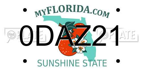 0DAZ21 Florida License Plate