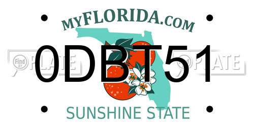 0DBT51 Florida License Plate