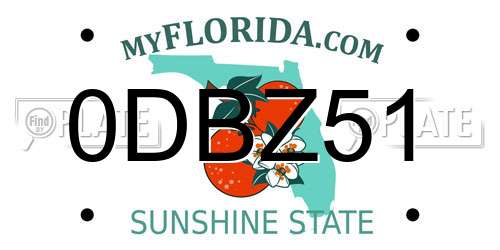 0DBZ51 Florida License Plate