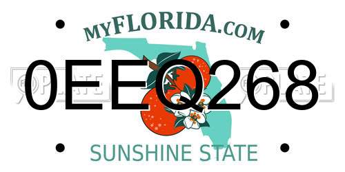 0EEQ268 Florida License Plate