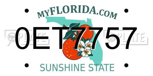 0ET7757 Florida License Plate