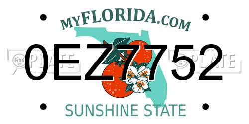 0EZ7752 Florida License Plate