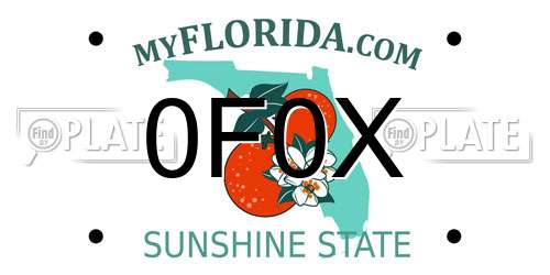 0F0X Florida License Plate