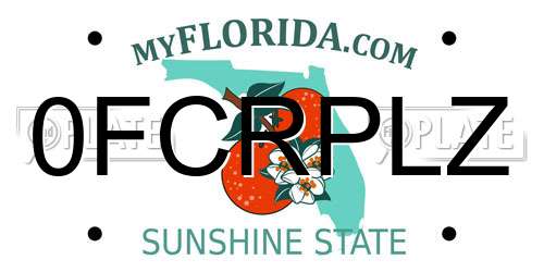 0FCRPLZ Florida License Plate