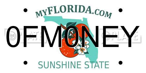 0FM0NEY Florida License Plate