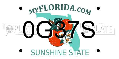 0G37S Florida License Plate