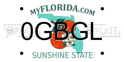 0GBGL Florida License Plate