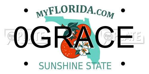 0GRACE Florida License Plate