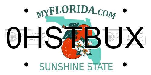 0HSTBUX Florida License Plate