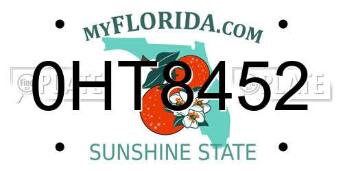 0HT8452 Florida License Plate