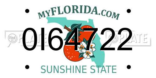 0I64722 Florida License Plate