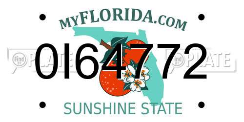 0I64772 Florida License Plate