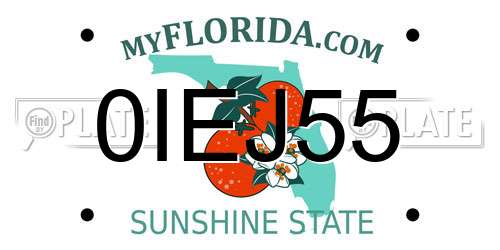 0IEJ55 Florida License Plate