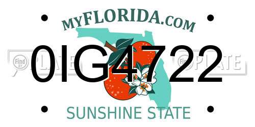 0IG4722 Florida License Plate