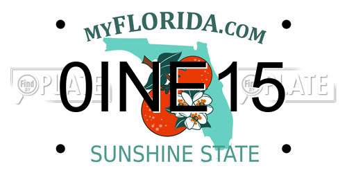 0INE15 Florida License Plate