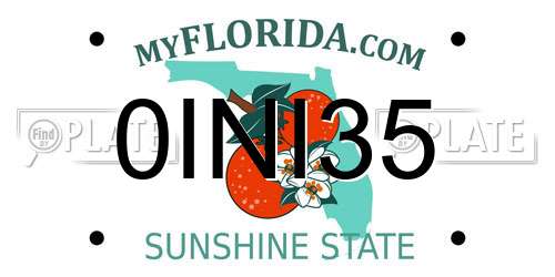 0INI35 Florida License Plate