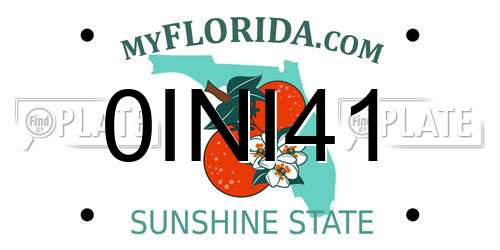 0INI41 Florida License Plate