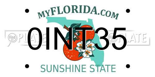 0INT35 Florida License Plate